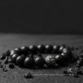 Obsidian volcanic stone bracelet